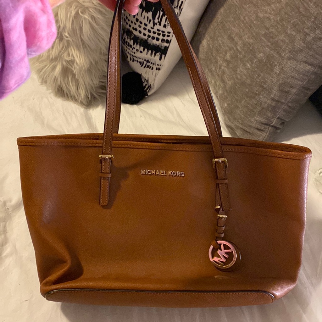 Michael Kors Tan Leather Shoulder Bag Tote Purse